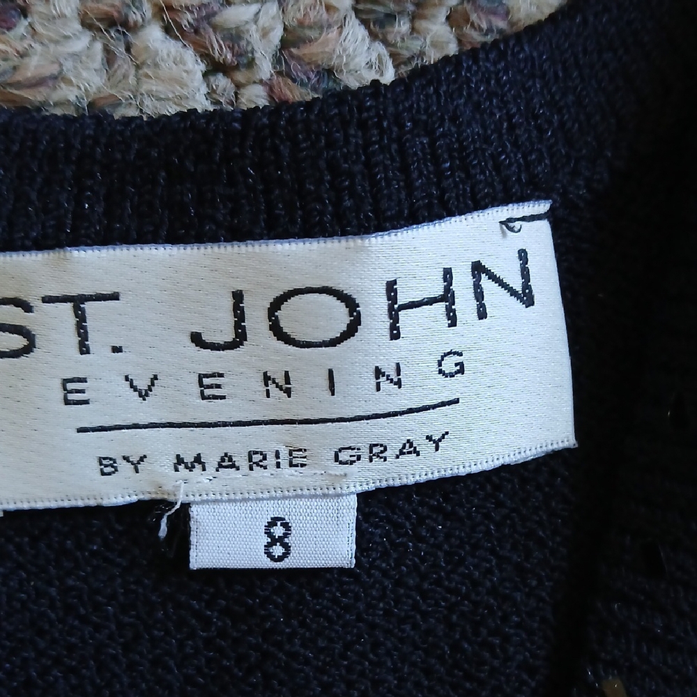 St. John Black Sleeveless Sequin Tank Top - Picture 3 of 6